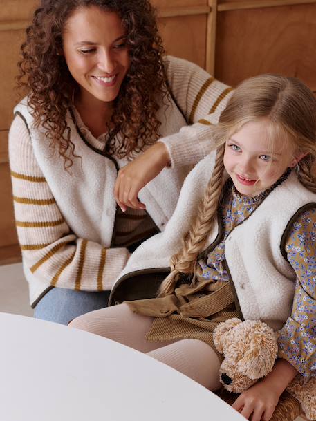 Gilet femme sans manches réversible capsule famille écru 2 - vertbaudet enfant 