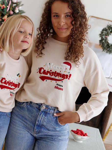 Sweat femme noël capsule famille vanille 1 - vertbaudet enfant 