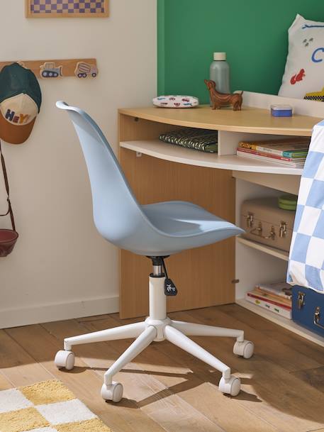 Chaise de bureau enfant à roulettes blanc+bleu+rose+vert 5 - vertbaudet enfant 