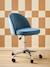 Chaise de bureau à roulettes enfant en velours bleu+rose poudré 2 - vertbaudet enfant 