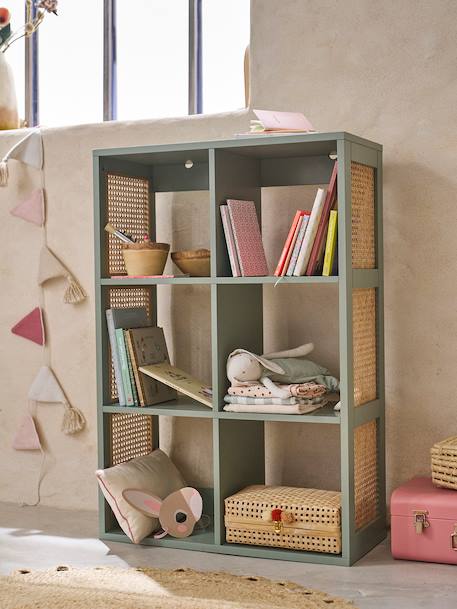 Meuble 6 cases LIGNE POÉSIE rose nude+vert 5 - vertbaudet enfant 