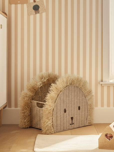 Panier de rangement Lion en corde de papier et raphia beige 1 - vertbaudet enfant 