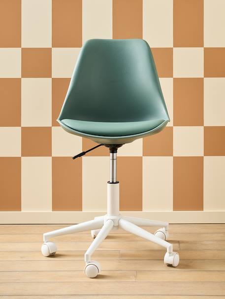 Chaise de bureau enfant à roulettes blanc+bleu+rose+vert 17 - vertbaudet enfant 