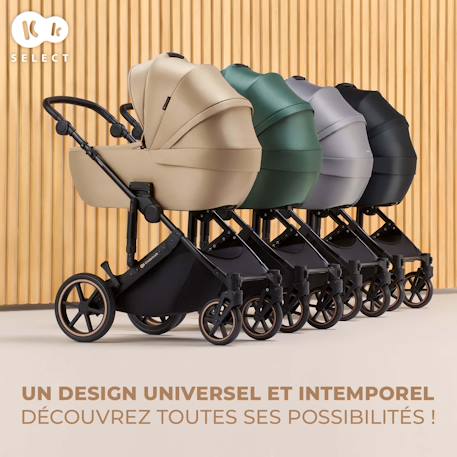 Poussette évolutive 2 en 1 suspension améliorée pour enfants à 22 kg Beige / sand dune+Gris noir+Velvet mocca+Venezian black+Vert foncé 9 - vertbaudet enfant 