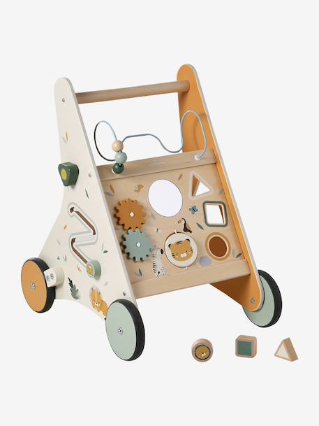 Chariot de marche avec freins en bois FSC® Cherry+Green Forest+Tanzanie 21 - vertbaudet enfant 