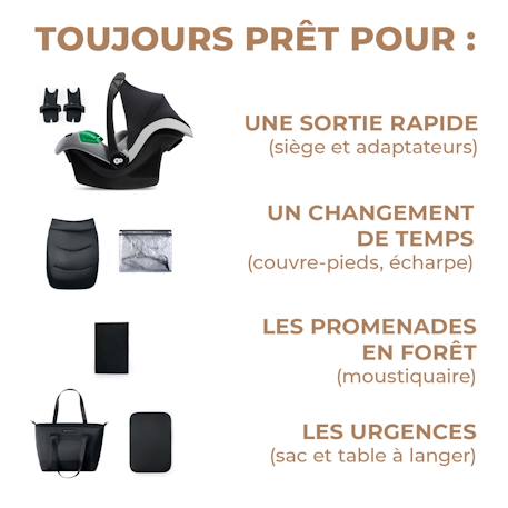 Poussette évolutive 2 en 1 suspension améliorée pour enfants à 22 kg Beige / sand dune+Gris noir+Velvet mocca+Venezian black+Vert foncé 11 - vertbaudet enfant 