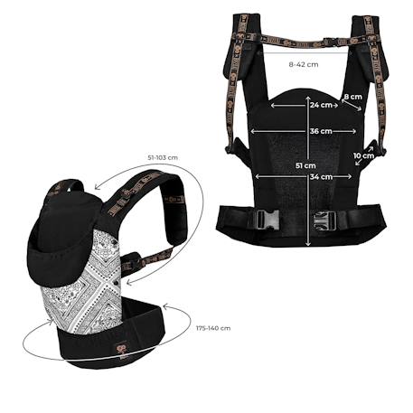 Porte-Bébé Ergonomique Kinderkraft HUGGY avec Position en M Certifiée IHDI, Panneau Réglable et Capuche Amovible Noir 6 - vertbaudet enfant 