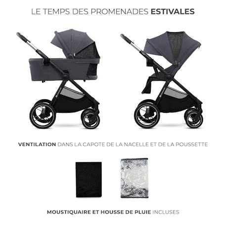Poussette 2 en 1 Kinderkraft NEA 2 avec Nacelle Spacieuse, Roues Amorties, Siège Réversible et Pliage Compact Beige+Beige/sable+Gris+Gris clair+Noir+Noir/argent 16 - vertbaudet enfant 