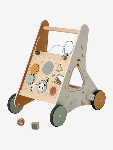 Chariot de marche avec freins en bois FSC® Cherry+Green Forest+Tanzanie 20 - vertbaudet enfant 
