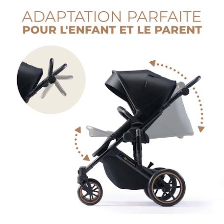 Poussette évolutive 2 en 1 suspension améliorée pour enfants à 22 kg Beige / sand dune+Gris noir+Velvet mocca+Venezian black+Vert foncé 10 - vertbaudet enfant 