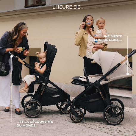 Poussette 2 en 1 Kinderkraft NEA 2 avec Nacelle Spacieuse, Roues Amorties, Siège Réversible et Pliage Compact Beige+Beige/sable+Gris+Gris clair+Noir+Noir/argent 15 - vertbaudet enfant 