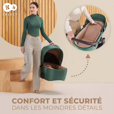 Poussette évolutive 2 en 1 suspension améliorée pour enfants à 22 kg Beige / sand dune+Gris noir+Velvet mocca+Venezian black+Vert foncé 8 - vertbaudet enfant 