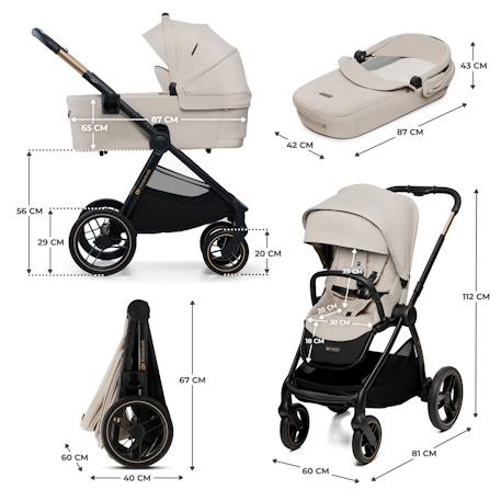 Poussette 2 en 1 Kinderkraft NEA 2 avec Nacelle Spacieuse, Roues Amorties, Siège Réversible et Pliage Compact Beige+Beige/sable+Gris+Gris clair+Noir+Noir/argent 6 - vertbaudet enfant 