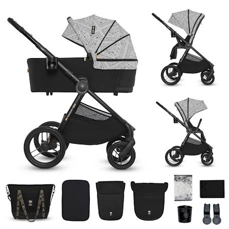 Poussette 2 en 1 Kinderkraft NEA 2 avec Nacelle Spacieuse, Roues Amorties, Siège Réversible et Pliage Compact Beige+Beige/sable+Gris+Gris clair+Noir+Noir/argent 31 - vertbaudet enfant 