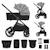 Poussette 2 en 1 Kinderkraft NEA 2 avec Nacelle Spacieuse, Roues Amorties, Siège Réversible et Pliage Compact Beige+Beige/sable+Gris+Gris clair+Noir+Noir/argent 31 - vertbaudet enfant 