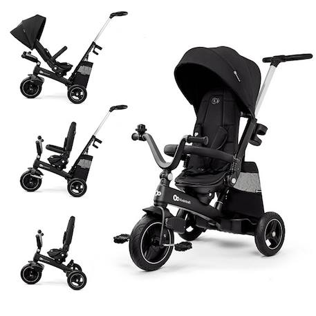 Tricycle Évolutif Kinderkraft EASYTWIST 5 en 1 avec Siège Rotatif 360°, Roues PU Increvables et Capote UPF50+ Beige+Gris+Noir+Vert 13 - vertbaudet enfant 