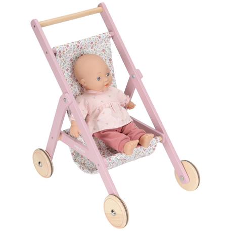 Poussette  en bois pour poupée Rose 4 - vertbaudet enfant 