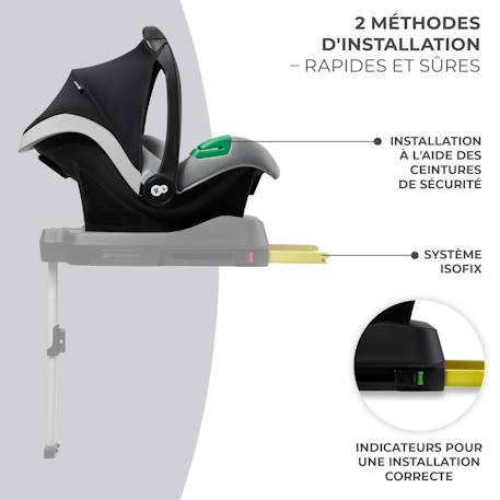 Siège auto i-size naissance avec protections renforcées Black+Grey 4 - vertbaudet enfant 