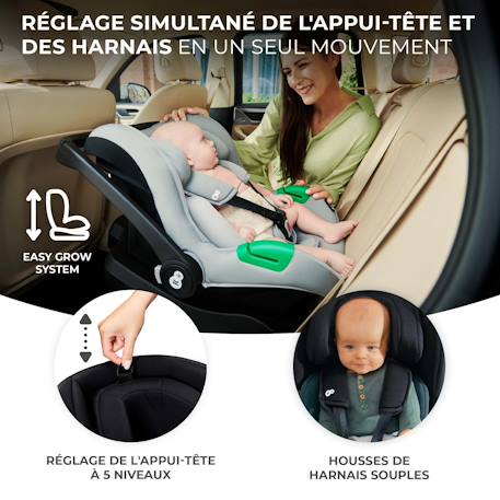 Siège auto i-size naissance avec protections renforcées Black+Grey 8 - vertbaudet enfant 
