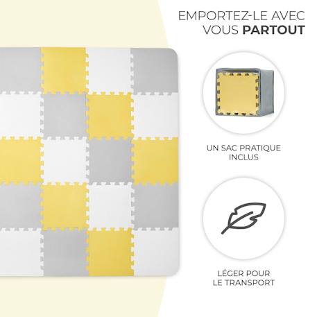 Tapis de jeu puzzle pour enfants - mousse douce et antidérapante Jaune+Noir 5 - vertbaudet enfant 