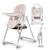 Chaise Haute et Transat LASTREE 2 en 1 avec Hauteur Réglable, Dossier Inclinable et Harnais 5 Points Beige+Gris+Rose 13 - vertbaudet enfant 
