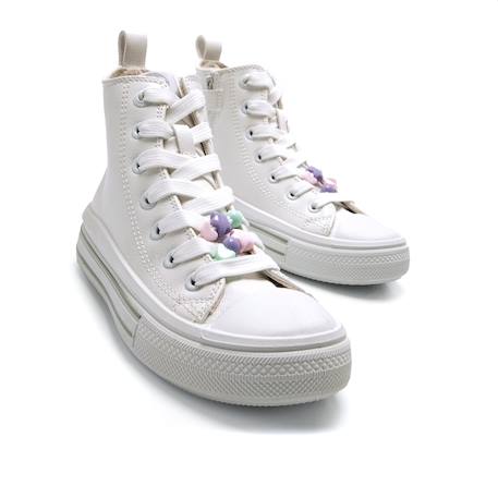 Sneakers filles synthétique lacets Blanc 6 - vertbaudet enfant 