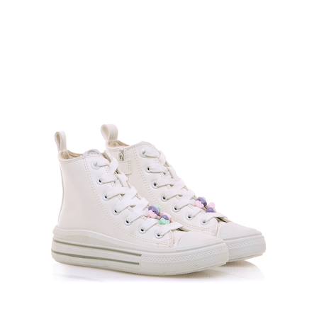 Sneakers filles synthétique lacets Blanc 5 - vertbaudet enfant 