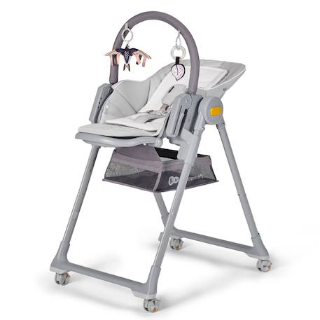 Chaise Haute et Transat LASTREE 2 en 1 avec Hauteur Réglable, Dossier Inclinable et Harnais 5 Points Beige+Gris+Rose 11 - vertbaudet enfant 