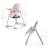 Chaise Haute et Transat LASTREE 2 en 1 avec Hauteur Réglable, Dossier Inclinable et Harnais 5 Points Beige+Gris+Rose 18 - vertbaudet enfant 