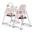 Chaise Haute et Transat LASTREE 2 en 1 avec Hauteur Réglable, Dossier Inclinable et Harnais 5 Points Beige+Gris+Rose 16 - vertbaudet enfant 