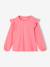 Tee-shirt blouse fille manches longues à volant personnalisable écru+rose 8 - vertbaudet enfant 