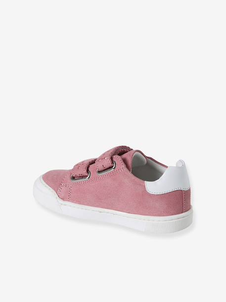 Baskets enfant fille cuir à scratchs bordeaux+or+rose 14 - vertbaudet enfant 