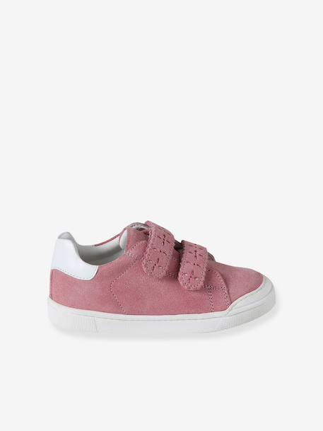 Baskets enfant fille cuir à scratchs bordeaux+or+rose 13 - vertbaudet enfant 