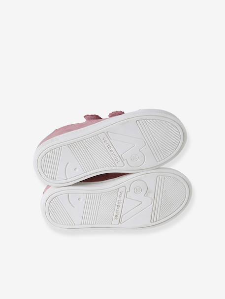 Baskets enfant fille cuir à scratchs bordeaux+or+rose 16 - vertbaudet enfant 