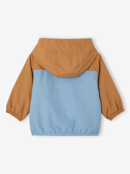 Blouson coupe-vent bébé garçon colorblock caramel+vert d'eau 3 - vertbaudet enfant 