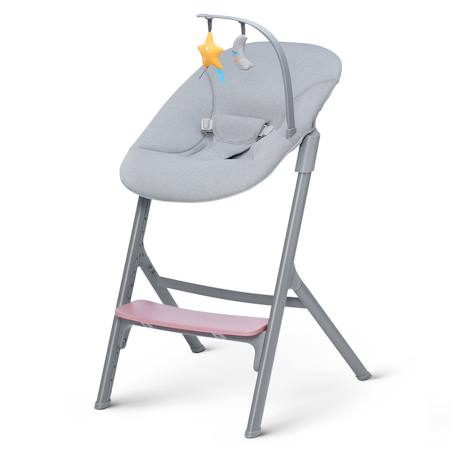 Chaise haute 4 en 1 avec réglage de hauteur et transat Rose+vert 3 - vertbaudet enfant 