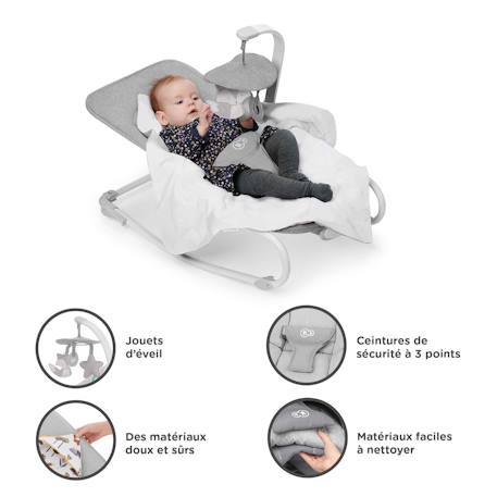 Transat 2 en 1 - balancement apaisant avec musique et vibration Gris 5 - vertbaudet enfant 