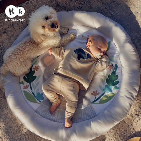 Tapis d’Éveil Kinderkraft COZYPLAY avec Arceaux de Jeux, Jouets Sensoriels, Tapis Lavable, Pliable et Matière Douce Bleu marine+Gris 9 - vertbaudet enfant 