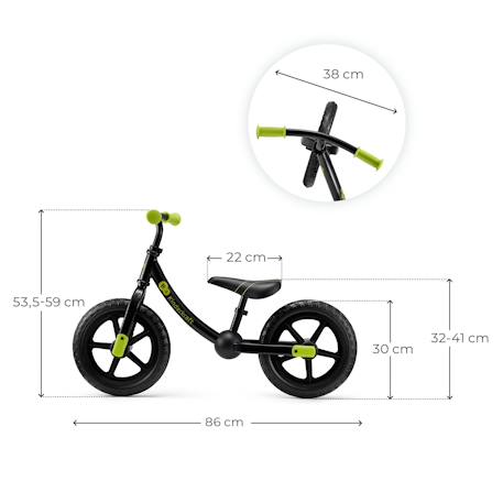 Draisienne Kinderkraft 2WAY NEXT avec Selle et Guidon Réglables, Roues EVA Sans Gonflage, Cadre Léger 3 kg et EN 71-1 Bleu+Menthe+Noir+Rose+Vert 18 - vertbaudet enfant 