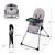 Chaise Haute Bébé Kinderkraft BINCI pliable et compacte avec plateau réglable, harnais 5 points et repose-pieds Beige+Grey+Light grey 12 - vertbaudet enfant 
