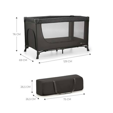 Lit parapluie pliant pour bebe lit de voyage et parc Black 6 - vertbaudet enfant 