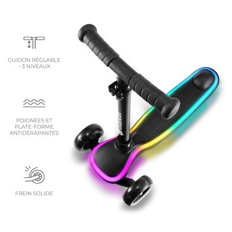 Trottinette 3 roues led pour enfant Beige+Bleu+Noir+Rosa 17 - vertbaudet enfant 