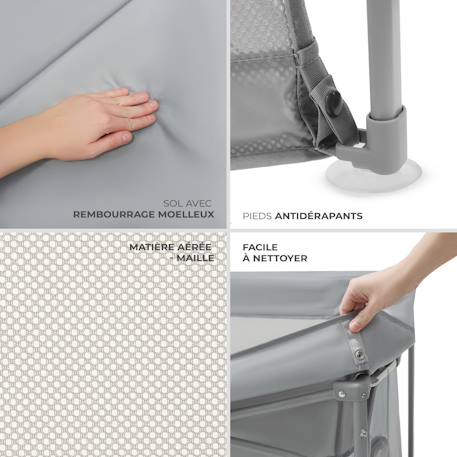 Lit de camping pliant multifonction avec parc intégré Grey 5 - vertbaudet enfant 