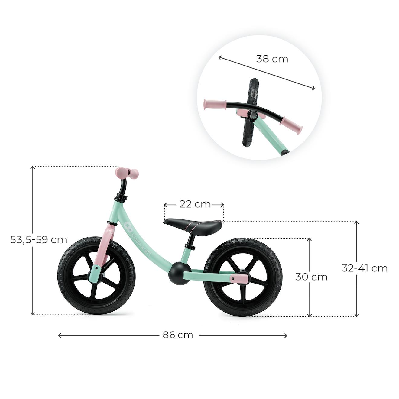 Draisienne Évolutive Pour Enfants 2-5 Ans - Vélo Sans Pédales Avec Roues LED, Siège & Guidon Réglables - Support 50kg