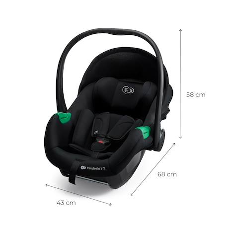 Siège Auto Bébé Kinderkraft MINK PRO 2 i-Size avec H-GUARD+, SPS+, EASY GROW, Coque Ventilée et Harnais 5 Points Noir 6 - vertbaudet enfant 