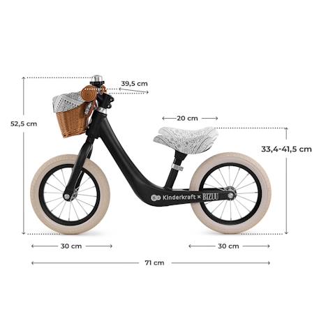 Draisienne Kinderkraft RAPID 2 x BIZUU avec Cadre en Magnésium Léger, Roues Increvables, Selle Réglable et Panier Beige+Bleu+Noir+Rosa+Vert 18 - vertbaudet enfant 