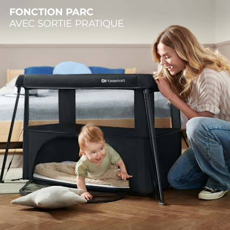 Lit de camping pliant bébé 3 en 1 avec fonction évolutive Black+Grey 10 - vertbaudet enfant 