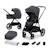 Poussette combinée 2 en 1 avec suspension et protection upf50+ Gris+Gris foncé+Noir+Rose 7 - vertbaudet enfant 