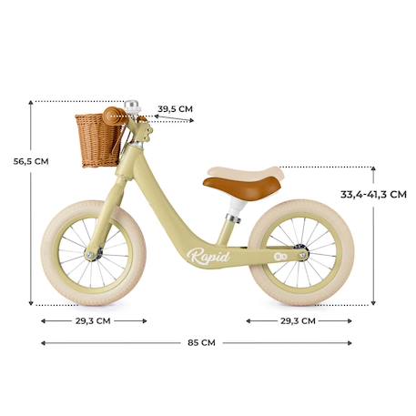 Draisienne Kinderkraft RAPID 2 x BIZUU avec Cadre en Magnésium Léger, Roues Increvables, Selle Réglable et Panier Beige+Bleu+Noir+Rosa+Vert 30 - vertbaudet enfant 