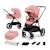 Poussette combinée 2 en 1 avec suspension et protection upf50+ Gris+Gris foncé+Noir+Rose 19 - vertbaudet enfant 